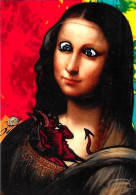 CPM Joconde Mona Lisa Jihel Tirage Signé 30 Exemplaires Numérotés Signés Diable Krampus - Peintures & Tableaux