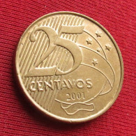 Brazil 25 Centavos 2001 KM# 650 *VT Brasil Bresil Brasile Brazilia - Brésil