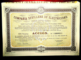 Compañía Sevillana De Electricidad, Sevilla 1961, Share Certificate - Elektrizität & Gas