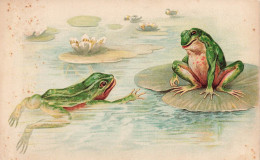 Grenouilles * CPA Illustrateur * Sur Nénuphars * Thèe Grenouille Frog Frogs - Andere & Zonder Classificatie