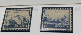 Suisse Schweiz 1948 Timbre   Nr YT 27 En 28  43 En 44 Aerea Luftposte 30 En 40 Z 44 - Nuovi