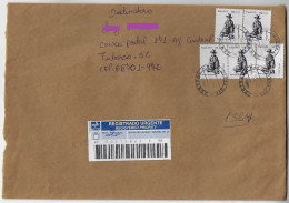 Brazil 2005 Registered Cover From São Paulo To Tubarão 5 Stamp Missing Work Painter Portinari Painting Brodowski Boy - Lettres & Documents