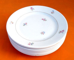 Années 1930  9 Assiettes Fromage / Dessert  Faïence à Décor Floral - Andere & Zonder Classificatie