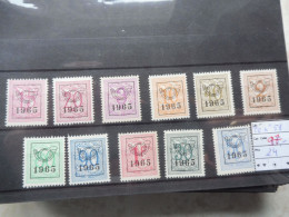 Belgique Belgie Preo 58 ( 1965 ) Pre 758/768  Mnh ** Neuf Série Parfaite / Perfect - Typos 1951-80 (Chiffre Sur Lion)