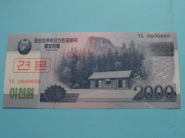 2000 Won 2008 (1948-2018) > N° 0000000 ( For Grade, Please See Photo ) UNC > North Korea ! - Korea (Nord-)