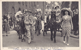 United Kingdom PPC London Life: Costermonger 'Pearly Kings And Queens' In Southwark LONDON 1953 QEII. Coronation Stamp - London Suburbs