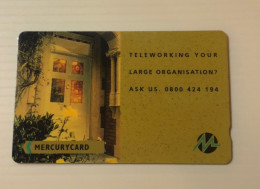 UK United Kingdom- British MercuryCard Mercury Magnetic GPT Phonecard -Teleworking Your Organization-Set Of 1 Used Card - [ 4] Mercury Communications & Paytelco