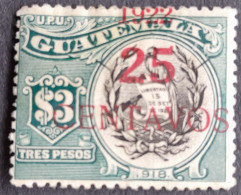 Guatemala 1922 Armoiries Arms Surcharge Overprint Type III Yvert 186 * MH - Timbres