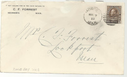 24482) Canada Morden Postmark Cancel Duplex 1919 DMB 201  - Brieven En Documenten