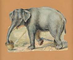 ELEPHANT -  GRAND DECOUPI  ( 18x13 ) LEGEREMENT GAUFFRE  -TTB - Animaux