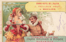 Moulins * Grand Hôtel De L'Allier J. VEILLEUX Propriétaire * CPA Publicitaire Illustrateur Art Nouveau Marie Brizard - Paris (01)