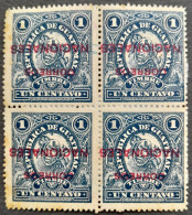 Guatemala 1898 Fiscal Revenue Armoirie Arms Erreur Error Surcharge Renversée Inverted Overprint Yvert 91 * MH Adhérences - Timbres