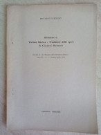 Riccardo Scrivano Vittore Branca - Tradizione Delle Opere Di Giovanni Boccaccio Estratto Da Rassegna Della Letteratura - Historia Biografía, Filosofía