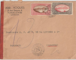 1945 - GUADELOUPE - ENVELOPPE Avec CENSURE De POINTE A PITRE => BORDEAUX - Lettres & Documents
