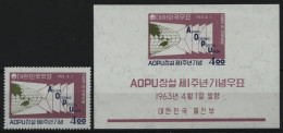 Korea 1963 - Mi-Nr. 378 & Block 180 ** - MNH - Postunion - Corée Du Sud