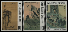 Korea 1970 - Mi-Nr. 747-749 A ** - MNH - Gemälde / Paintings - Corée Du Sud