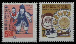 Korea 1967 - Mi-Nr. 599-600 ** - MNH - Weihnachten - Jahr Des Affen - Corée Du Sud