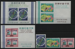 Korea 1971 - Mi-Nr. 757-759 & Block 326-328 ** - MNH - Wirtschaftl. Entwicklung - Corée Du Sud