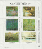 France Feuillet De 6 Vignettes Musée D'Orsay C Monet Paris Neuves ** - Turismo (Vignette)