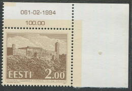 Estonia:Unused Stamp Toompea Castle II Issue, Corner!, 1994, MNH - Estonie