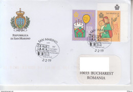 SAN MARINO : Cover Circulated To Romania #720657370 - Registered Shipping! - Usados