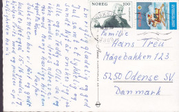 Norway PPC God Jul HOKKSUND 1979 ODENSE Denmark Christmas Seal Vignette 'Landsforeningen For Hjerte- Og Lungesyke' - Cartas & Documentos