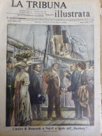 1909 PERSONNALITE ARRIVEE ROOSEVELT NAPLES BATEAU HAMBURG 1 JOURNAL ANCIEN - Ohne Zuordnung