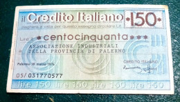 Italy 1976, Local Banknote Of 150 Lire, Industrial Association Of The Province Of Palermo, VF - [ 4] Emissioni Provvisorie