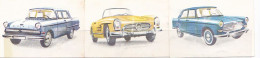 TRADE CARDS, CHOCOLATE, JACQUES, CARS OF 1962, 3X - Jacques