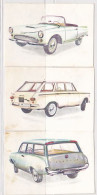 TRADE CARDS, CHOCOLATE, JACQUES, CARS OF 1962, 3X - Jacques