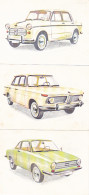 TRADE CARDS, CHOCOLATE, JACQUES, CARS OF 1962, 3X - Jacques