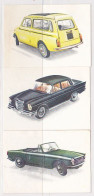 TRADE CARDS, CHOCOLATE, JACQUES, CARS OF 1962, 3X - Jacques