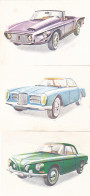 TRADE CARDS, CHOCOLATE, JACQUES, CARS OF 1962, 3X - Jacques