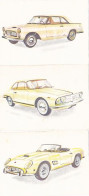 TRADE CARDS, CHOCOLATE, JACQUES, CARS OF 1962, 3X - Jacques