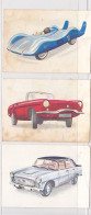 TRADE CARDS, CHOCOLATE, JACQUES, CARS OF 1962, 3X - Jacques