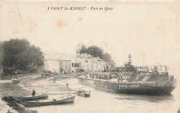 Pont St Esprit * Le Port Et Le Quai * Péniche Batellerie * 55ème Régiment D'infanterie , Dépôt Vaguemestre - Pont-Saint-Esprit