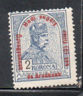 HUNGARY UNGHERIA MAGYAR 1913 1916 1915 FRANZ JOSEPH OVERPRINTED 2k MNH - Neufs