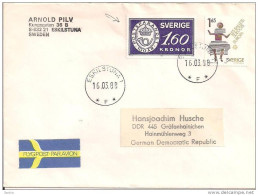 AIRMAIL LETTER, USED FOR DDR 1988, - Brieven En Documenten