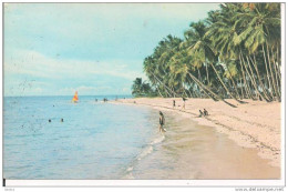 GREETINGS FROM TOBAGO,postcard, Color, Used 1971 For Italy, Port Of Spain Placed Stamp Plate, Small Size 9 X 14, - Trinité & Tobago (1962-...)