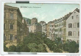 KARLSBAD Untere Parkstrasse - POSTKARTE, FARBE, Gebraucht, 1908, Für Italien, SMALL Größe 9 X 14, - Sudeten