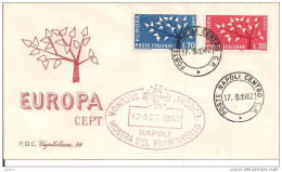 EUROPA CEPT, 1962, ANNULLO SPECIALE  FIGURATO NAPOLI 1962, - 1962