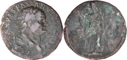 ROME - As - TITUS - 77 AD - SPES Tenant Une Fleur - RARE R2 - RIC.684 - 16-117 - Les Flaviens (69 à 96)