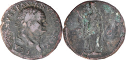 ROME - As - TITUS - 77 AD - SPES Tenant Une Fleur - RARE R2 - RIC.684 - 16-117 - Die Flavische Dynastie (69 / 96)