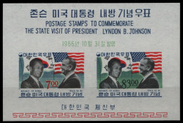 Korea 1966 - Mi-Nr. Block 239 ** - MNH - Besuch Des Amerikanischen Präsidenten - Corée Du Sud