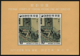 Korea 1970 - Mi-Nr. Block 319 A ** - MNH - Gemälde / Paintings - Corée Du Sud
