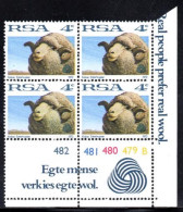 South Africa - 1972 Definitive 4c Sheep Control Block Pane B (**) # SG 310b - Blokken & Velletjes