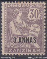 TIMBRE ZANZIBAR MOUCHON N° 52 NEUF * GOMME AVEC CHARNIERE - Unused Stamps