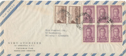 Argentina Air Mail Cover Sent To Denmark 1958 With A Lot Of Stamps - Posta Aerea