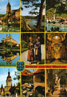 AK - Dürnstein , Melk , Wachauerinnen , Stiftskirche Melk , Steintor , Krems , Brunnenhof , Simandbrunnen - Wachau