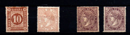 España Nº 94, 96, 98. Año 1867/8 - Unused Stamps